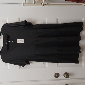 NWT Mud Pie Tammy Tiered charcoal gray  ruffle dress NEW $56